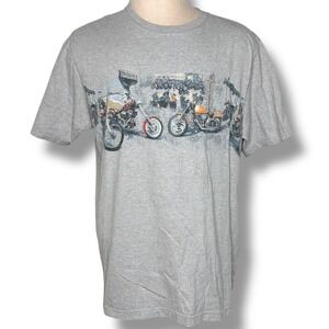 North River Outfitters Motorcycle Graphic T-Shirt Large Gray Biker Sturgis Tee